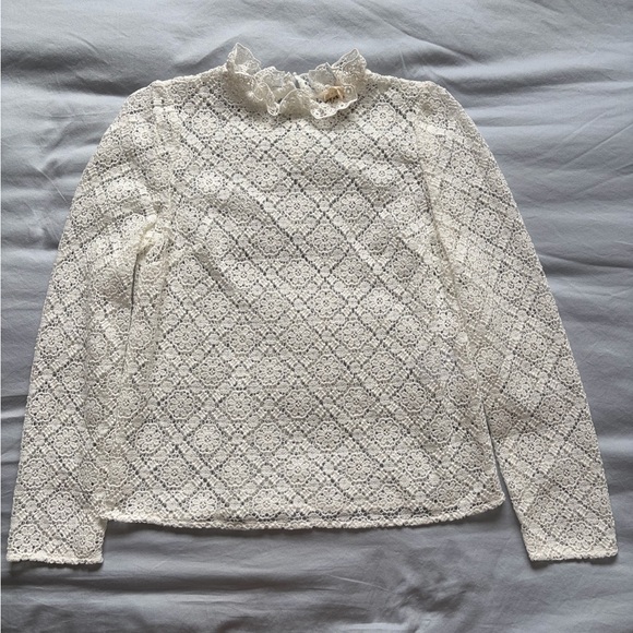 Sezane Tops - Sezane | Eglantine Blouse - Ecru | Elegant Lace Women Top